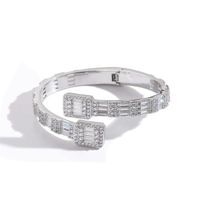 Open Bracelet Baguette Silver