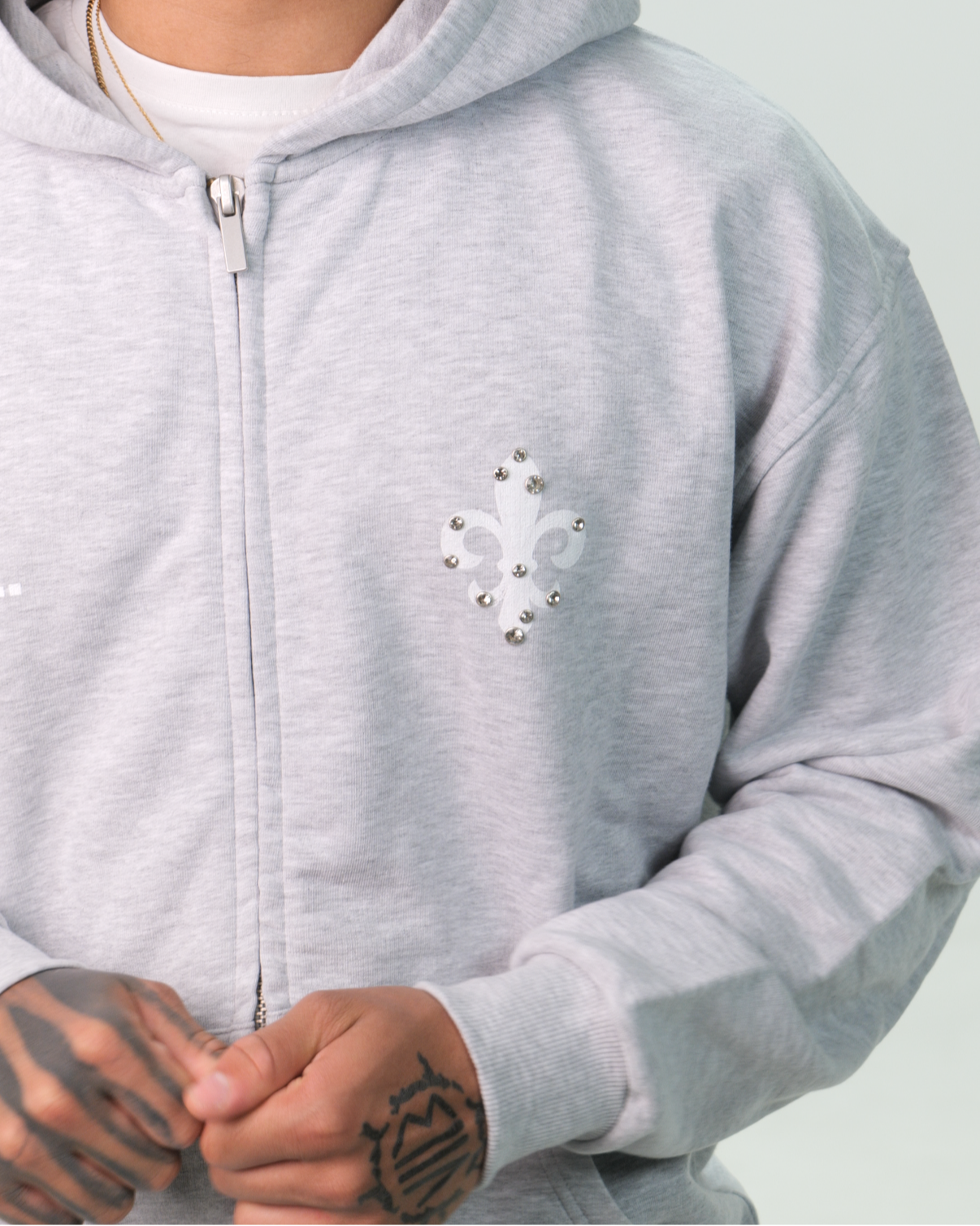 Diamond Zipper Grey