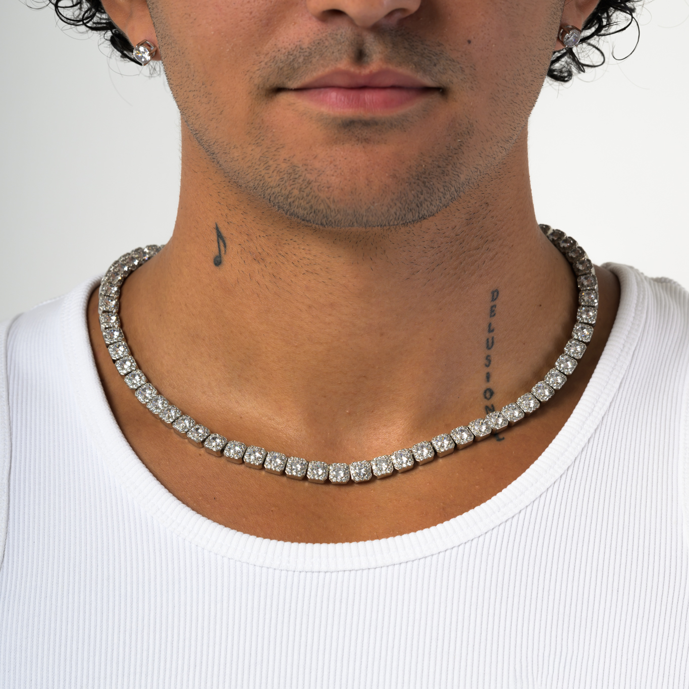 Clustered Tennis Chain Silver