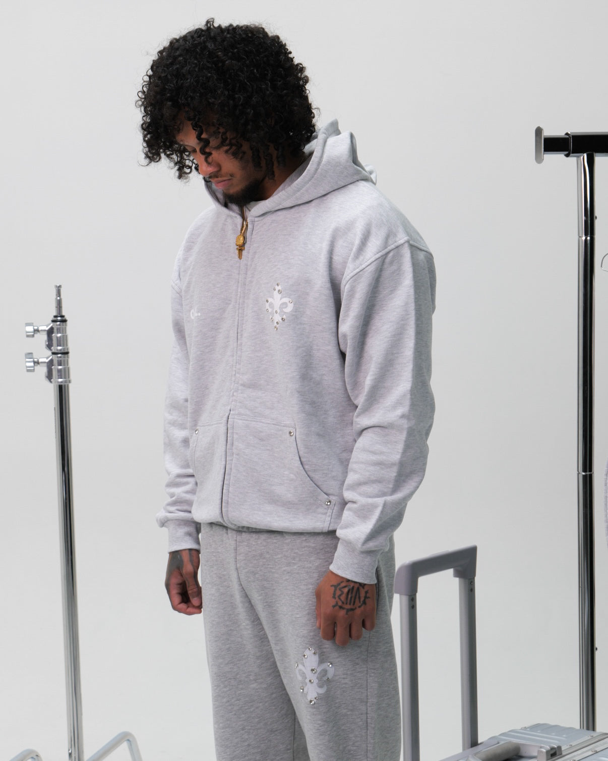 Diamond Zipper Grey