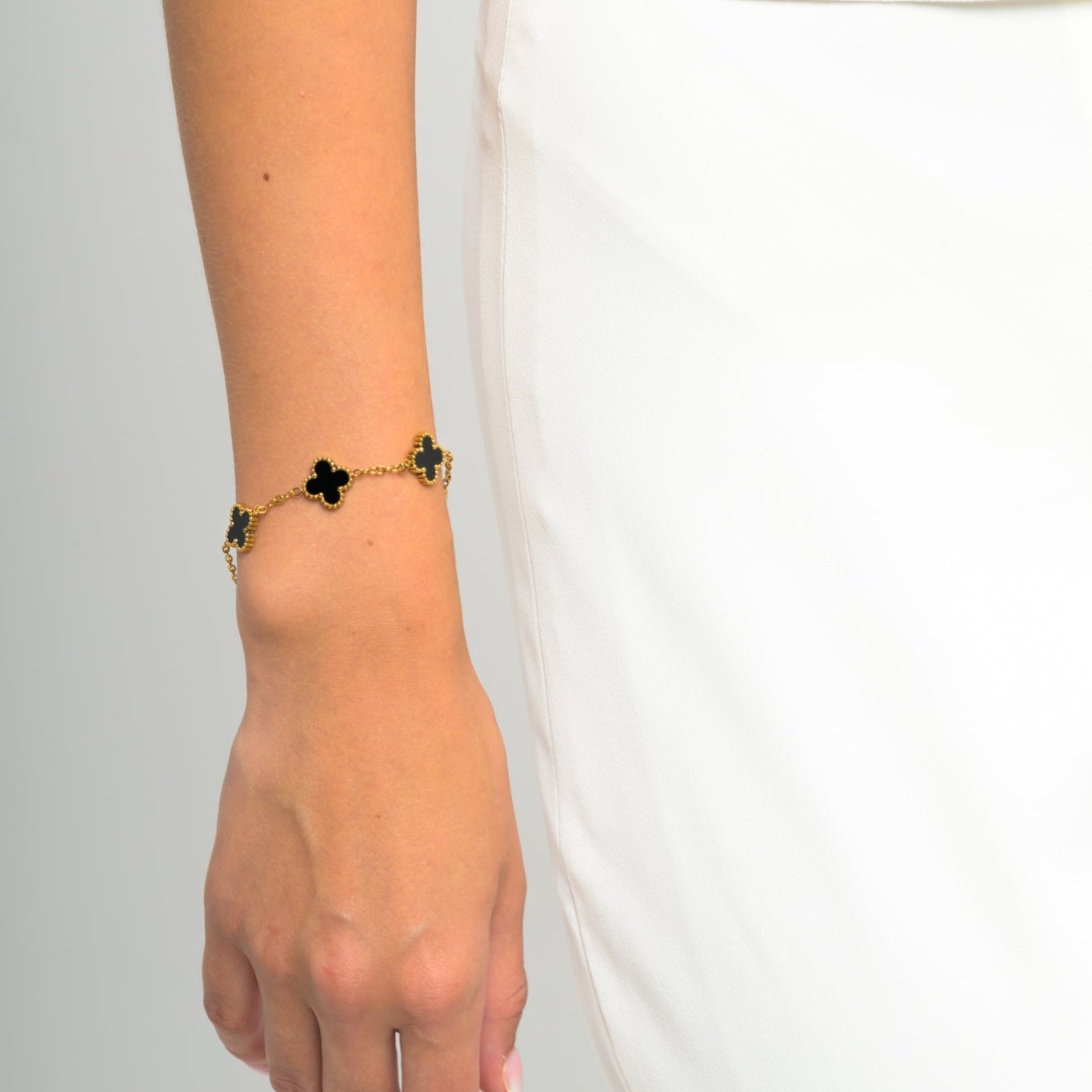 Leaf Clover Bracelet Black/Gold