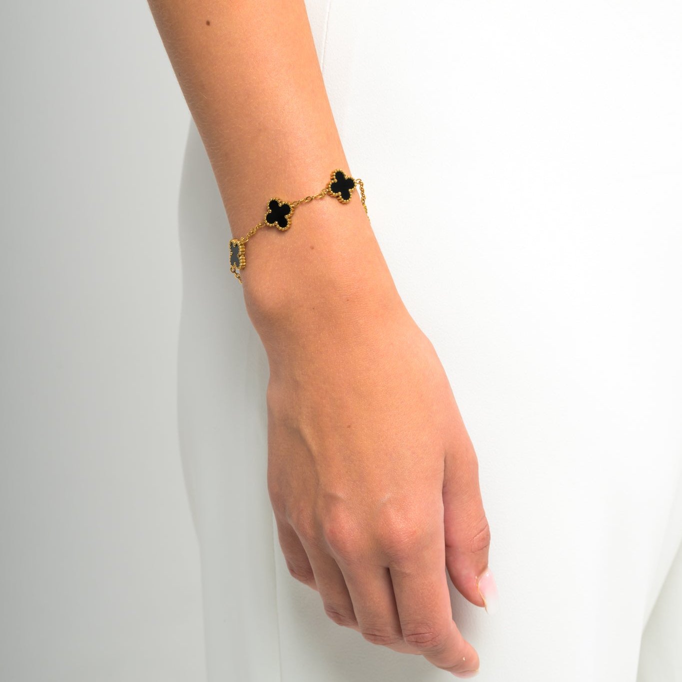 Leaf Clover Bracelet Black/Gold