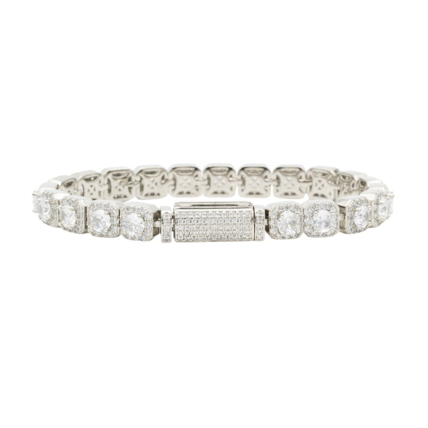 Clustered Tennis Bracelet Silver