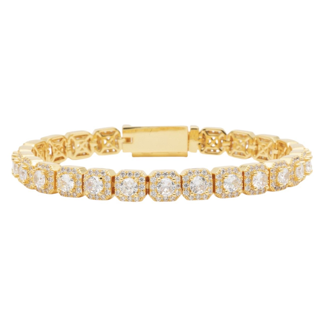 Clustered Tennis Bracelet Gold