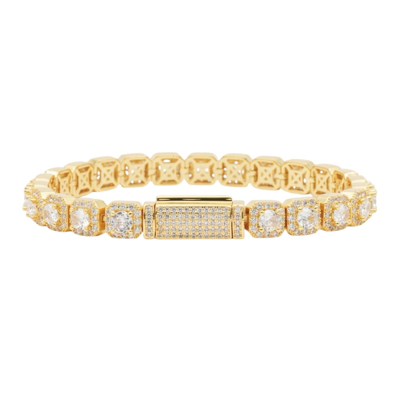 Clustered Tennis Bracelet Gold